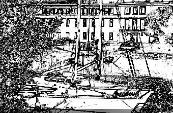 La rudesse min�rale des quais dispara�t en s'�loignant du centre ville