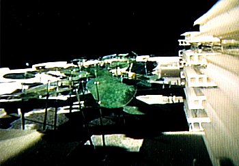 Vue macroscopique de la maquette au 1/500ème - Depuis les bureaux sur le parc