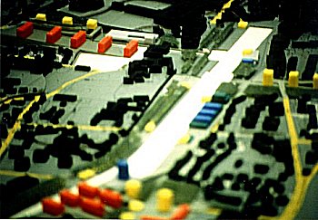 Maquette 1/2000�me - Zoom sur le secteur Haut.