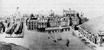 "Vue de la ville �piscopale de Vannes" Lavis anonyme, vers 1750 - Arch. D�p. du Morbihan. Photo J.-F. Decker.