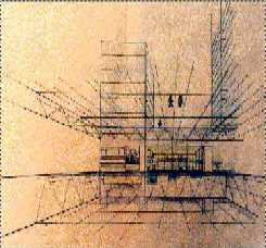 Croquis : Vue dans l'épaisseur de la place Haute